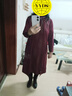 羅蒙（ROMON）中年媽媽裝新款改良旗袍連衣裙氣質50歲中老年女裝春秋季洋氣裙子 酒紅色 2XL （建議115-125斤） 曬單實拍圖
