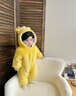 七樂(lè )豆嬰兒連體衣服冬季棉衣棉服夾棉加絨加厚寶寶小月齡棉襖冬裝外出服 黃色 73cm 曬單實(shí)拍圖