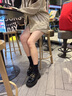 星期六厚底樂(lè)福鞋女鞋小皮鞋2025秋新品單鞋黑色增高鞋百搭制服鞋子女 黑色 37 曬單實(shí)拍圖