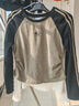 獨束大碼女裝新復古回潮百搭顯瘦T恤2024秋季新款圓領(lǐng)長(cháng)袖上衣 黑綠色 L (尺碼：2) 曬單實(shí)拍圖