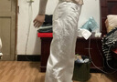 簡(jiǎn)豐姿白色牛仔褲女直筒褲2025新款春夏闊腿褲高腰顯瘦寬松窄版褲子百搭 牛仔闊腿褲【白色】 L 曬單實(shí)拍圖