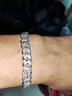 夢(mèng)至尊 銀手鏈男足銀999男士手鏈單扁個(gè)性時(shí)尚簡(jiǎn)約韓版霸氣粗款馬鞭銀鏈 9毫米寬19厘米長(cháng)29克福字手鏈 曬單實(shí)拍圖