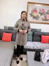 皮爾卡丹媽媽裝秋冬裝外套洋氣媽媽加厚中長(zhǎng)款50歲仿貂絨上衣服中老年女裝 灰白 XL 曬單實(shí)拍圖