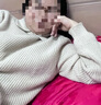 帕什羊絨衫女100%山羊絨半高領(lǐng)三行小麻花加厚針織毛衣 YH-2415 米色 L 曬單實(shí)拍圖