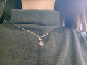 蘇十六925銀項鏈女蝴蝶鎖骨鏈高級感吊墜銀飾情人節生日禮物送女友老婆 水滴蝴蝶項鏈-白金色 曬單實(shí)拍圖