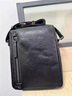 曼尼瓊詩(shī)（VUNIQSON）高檔真皮單肩包男韓版商務(wù)休閑男士斜挎包包大容量潮流背包 款式一黑色 曬單實(shí)拍圖