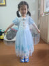 迪士尼（Disney）冰雪奇緣愛(ài)莎公主裙新款女童連衣裙秋款艾莎兒童生日禮服裙子夏季 藍短袖裙+披風(fēng) 130適合身高118cm左右 曬單實(shí)拍圖