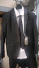 法蒙澤 西服套裝男士修身商務(wù)休閑西服職業(yè)正裝小西裝男結(jié)婚禮服外套男 黑色雙扣西服+西褲+襯衫+大禮包 3XL /185【140-155斤】 曬單實(shí)拍圖