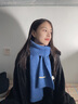 北極絨圍巾女羊毛針織毛線麻花圍脖男女學生情侶款秋冬季保暖簡約百搭 綠色 曬單實拍圖