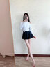 AQUAPLAY泳衣女式連體長袖保守顯瘦遮肉速干防曬游泳衣沖浪服 初醒如夢泳鏡泳帽3件套 M (96-110斤) 曬單實拍圖