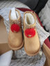 巴拉巴拉童鞋儿童加绒雪地靴圣诞风男女童短靴卡通萌趣棉靴冬 小鹿款（卡其色） 28码 实拍图