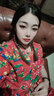 檸鑫焱東北大花布衣服夏季伴娘短袖t恤閨蜜派對二人轉(zhuǎn)演出服男女 紅色短袖+短褲 160(90-110斤） 曬單實拍圖