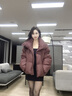 LAGOGO安可拉紅短款羽絨服女拉谷谷2024冬新款立領(lǐng)柔軟面包服外套 紫紅色 M 曬單實(shí)拍圖