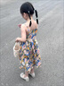 G.duck小黃鴨親子裝時(shí)尚休閑連衣裙2025女夏季度假風(fēng)洋氣韓版碎花沙灘裙 油畫(huà)吊帶裙 80 兒童80碼(身高80cm左右) 曬單實(shí)拍圖