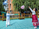 奧蒙威（AOMENGWEI）兒童漢服套裝男女童寶寶新中式夏季中國風幼兒園唐裝兩件套YYHF1 藍色短袖（男女同款） 130 曬單實拍圖
