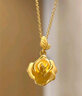 中國黃金（CHINA GOLD）黃金項鏈女足金玫瑰花套鏈節(jié)送媽媽老婆女友情人母親節(jié)生日禮物 絢爛玫瑰套鏈（約5.2g） 曬單實拍圖