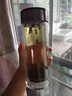 思寶（SIBAO）玻璃水杯墨晶雙層泡茶杯男保溫水晶茶杯商務(wù)玻璃杯官方旗船店 2號-  送杯套杯刷杯墊 360ml 曬單實(shí)拍圖