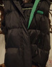 鴨鴨（YAYA）羽絨馬甲女背心2025秋冬新款情侶男女同款連帽坎肩馬夾百搭羽絨服 黑色-男女同款 L 曬單實(shí)拍圖