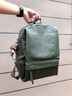 CLY輕奢品牌電腦包14英寸女雙肩新時(shí)尚通勤大學(xué)生簡(jiǎn)約真皮背包情侶男 綠色 曬單實(shí)拍圖