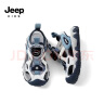Jeep吉普男童凉鞋新款旋钮运动小孩鞋子2024夏款透气儿童包头沙滩鞋子 白灰兰 32码 内长20.5CM 实拍图