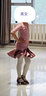 CONNY少兒拉丁舞服裝女童舞蹈服新款高級練功練習服演出表演服舞裙套裝 櫻花粉 S 曬單實(shí)拍圖