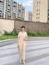 皮爾卡丹（pierre cardin）中年媽媽夏裝運(yùn)動服套裝洋氣2025新款中老年女裝夏季套裝母親節(jié) 米色套裝 5XL （建議150-160斤） 曬單實(shí)拍圖