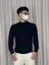 黑盒白港風(fēng)街頭針織衫男秋冬季潮流ins高級(jí)感半高領(lǐng)純色休閑內(nèi)搭打底衫 JGCLFS-M01黑色 XL 曬單實(shí)拍圖