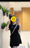 婍妡polo領(lǐng)連衣裙女春夏韓版2025新款抽繩收腰顯瘦甜辣風(fēng)純欲短袖裙子 黑色 S 曬單實(shí)拍圖