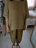 楚馨時(shí)尚運(yùn)動(dòng)減齡休閑褲套裝女褲子2025夏季女裝新款闊腿褲子七分褲裝 卡其上衣+卡其褲子 M (建議100-119斤) 曬單實(shí)拍圖