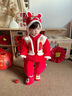 迪迪熊日記（DIDIXIONGRIJI）嬰兒衣服冬季拜年服夾棉加厚新生兒滿(mǎn)月服寶寶紅色喜慶新年裝冬裝 拜年服 歲歲平安(配CQ鞋) 73cm 曬單實(shí)拍圖