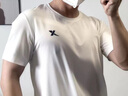 特步特步冰絲短袖男夏季速干衣夏季t恤半袖寬松跑步運動(dòng)上衣男裝 0102珍珠白 L 曬單實(shí)拍圖