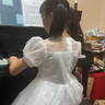 安妮優(yōu)兒兒童禮服公主裙洋氣花童高端女孩晚禮服女童鋼琴演奏主持人演出服 白色短袖 150 曬單實(shí)拍圖
