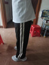 益帛條紋休閑褲男秋冬款美式高街潮流寬松闊腿直筒垂墜感拖地長(cháng)褲子男 黑色 L【建議115-135斤】 曬單實(shí)拍圖