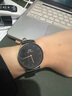 dw真皮手表帶黑色紅色男女原裝配件14 18 20 mm牛皮復古通用表鏈 原裝真皮【黑色-玫瑰金扣】 寬度18mm 曬單實(shí)拍圖