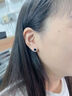 老田銀匠s925純銀養(yǎng)耳洞黑色中性耳釘三角方形簡約百搭睡覺免摘男女都能戴 方形【8mm】一對 925純銀 曬單實拍圖