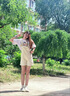 浪莎（LangSha）夏季新款減齡學(xué)院風(fēng)牛仔背帶褲女夏季韓版高腰顯瘦連體闊腿短褲 白色 L碼【110-120斤】 曬單實(shí)拍圖