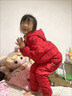 鸞雀翔女小童冬裝加絨加厚男女寶寶冬季套裝兒童小孩子保暖棉襖兩件套 紅色套裝 100 cm建議體重28-32斤 年齡3-4歲 曬單實(shí)拍圖