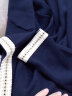 欧莎（OSA）长袖针织连衣裙女23年新款高腰小香风套装毛衣裙子 藏蓝色C XL 实拍图