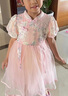 樂芭鼠兒童漢服裙子唐裝中國風(fēng)夏季幼兒園演出服古裝寶寶衣服女童連衣裙 粉色 130碼 建議6-7歲 (身高125左右) 曬單實拍圖