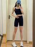 KEJIMITAO歐美蜜桃臀緊身歐美短褲女高腰彈力提臀瑜伽速健身運(yùn)動(dòng)褲三分夏 黑 M 曬單實(shí)拍圖