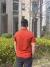 沙馳（SATCHI）夏款商務(wù)新疆棉涼感透氣抗皺易打理翻領(lǐng)男士短袖polo【快洗速干】 橙色 L (50) 175 曬單實(shí)拍圖