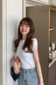 雅鹿白色小高領(lǐng)修身短袖t恤女2025夏季立領(lǐng)薄款顯瘦收腰百搭上衣棉 白色 L 曬單實(shí)拍圖