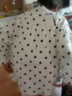 皮爾卡丹（pierre cardin）純棉波點(diǎn)襯衫上衣女圓領(lǐng)七分袖韓版寬松減齡顯瘦休閑百搭洋氣開(kāi)衫 白色   (純棉不透) 3XL 155-165斤 曬單實(shí)拍圖