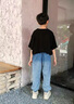 貝孩趣男童褲子兒童牛仔褲春秋長褲童裝中大童時(shí)尚休閑褲潮男孩束腳褲 H壓花牛仔長褲【春秋款】 150 碼(建議身高135-145厘米) 曬單實(shí)拍圖