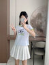 施洛瀾 短袖T恤女裝2025夏天季新款棉體恤簡(jiǎn)約顯瘦打底小衫上衣服6567 白色 M 建議95-110斤 曬單實(shí)拍圖