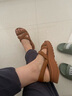 Clarks其樂Dashlite Joy女鞋夏新款鏤空交叉綁帶厚底緩震羅馬涼鞋淑女鞋 淺棕色 261803594 39 曬單實(shí)拍圖