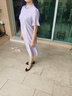 BUOUBUOU【夏季新品】法式木耳邊釘珠壓褶連衣裙女2025夏季新款 淺紫P61 M 曬單實(shí)拍圖