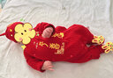 阿貝阿果蛇年嬰兒衣服春夏連體衣滿(mǎn)月禮物百天歲日宴新生兒男女寶寶服秋季 平安喜樂(lè )【春秋長(cháng)袖】送帽襪 59cm 0-3個(gè)月/8-12斤 曬單實(shí)拍圖