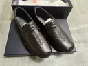 老人頭男士皮鞋商務(wù)英倫休閑鞋軟皮軟底透氣豆豆一腳蹬鞋子爸爸樂(lè )福男鞋 黑色-立體刺繡 40 (250mm) 曬單實(shí)拍圖