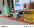 一品仟堂旅行茶具便攜式玻璃快客杯個人專用隨身套裝戶外功夫茶杯 草綠-山川快客杯(1壺3杯) 曬單實拍圖